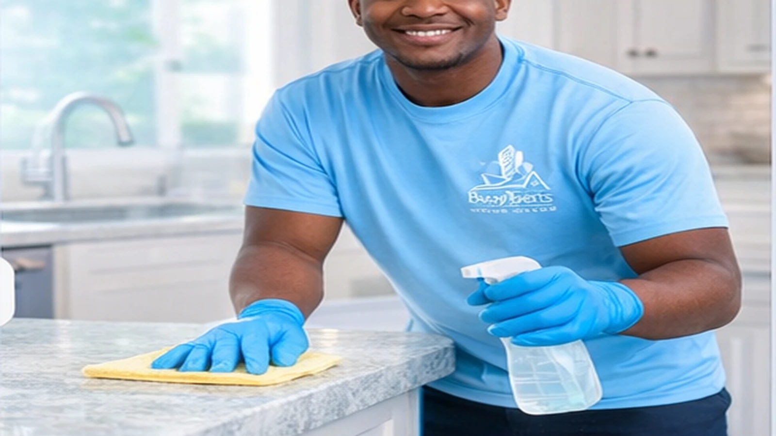 Professional cleaner at work